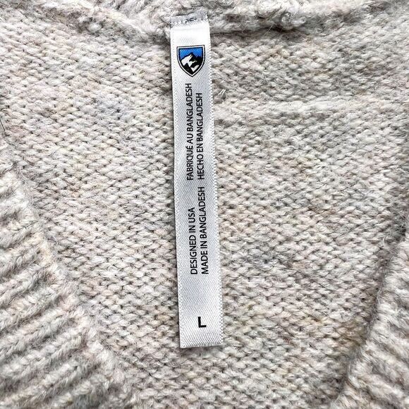 KÜHL Ombre Knit V-Neck Sweater Women’s L Beige Brown Cozy Soft Fall Winter - Picture 4 of 13